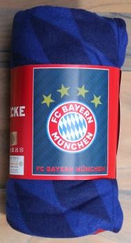 Fleecedecke FC Bayern München - blau - Logo - 150 x 200 cm